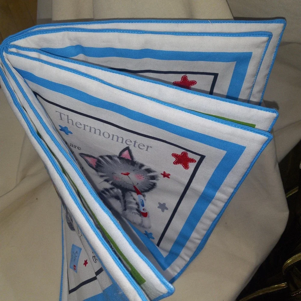 Classic Fabric Cloth Childrens Book, Well Being Plush Book Primary Colors Health